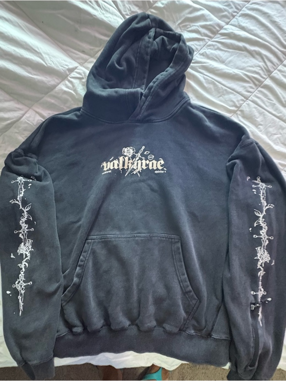 Valkyrae 2021 Black Walk Grace Graphic Hoodie - Men's Pullover Sweatshirt